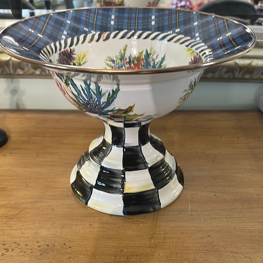 Mackenzie Childs Highbanks Pedestal Compote
